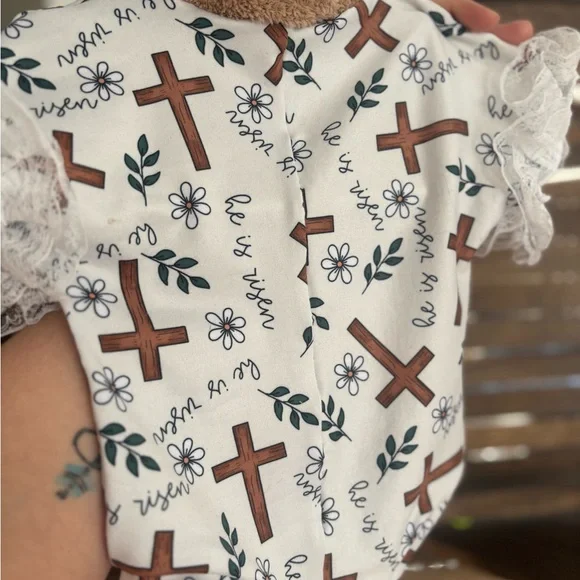 Easter he is risen w/ bunny ears onesie - Picture 4 of 6